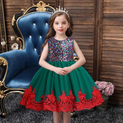 China Christmas Party Evening Kids Dresses Anti-Static Flower Girl Sequins Sequins Wedding Kids Flower Girl Dresses for sale