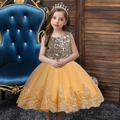 China Christmas Party Evening Kids Dresses Anti-Static Flower Girl Sequins Sequins Wedding Kids Flower Girl Dresses for sale