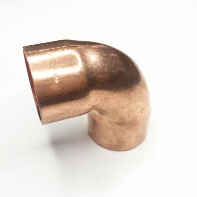 China 25.4mm 90 Degree C 1 Inch Copper C x Short Radius Elbow Fitting With Two Weld Cups Equal for sale