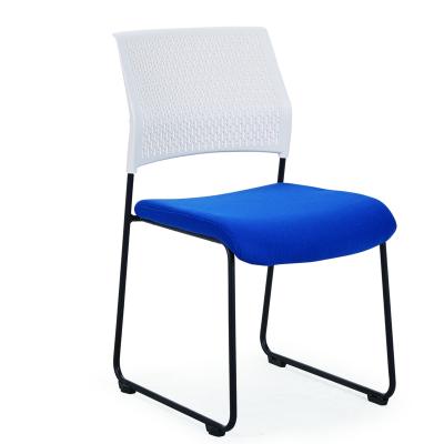 China Removable Cover Foldable Chair Visitor Office Chair Upholstered Dining Steel Chairs for sale