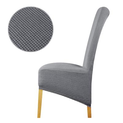 China Single High Stretch Textured Knitted Stretchy Dining Chair Large Size Cover For Dining Living Room for sale