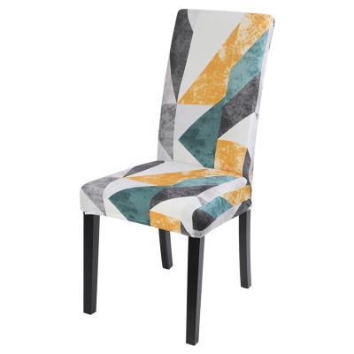 China New Design Geometry Style Half Stretch Dining Chair Printed Printing Seat Cover For Living Room for sale