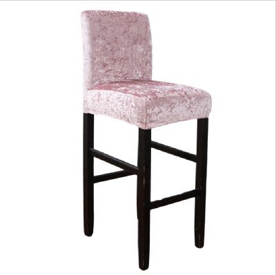 China Single Crushed Velvet Bar Counter Stool Chair Covers Removable Washable Slipcover Stretch Dining Chair Covers for sale