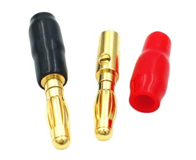 China audio & Video 4mm Banana Plug Male Connector Screw Locking Red / Black Solderless for sale