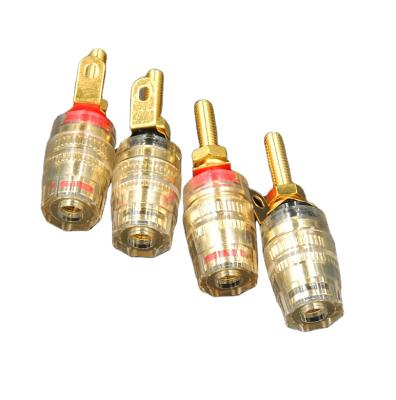 China audio & High Quality HIFI Video Transparent Binding Post 4mm Banana Jack Gold Plated For Speaker Terminal 4mm Plug for sale