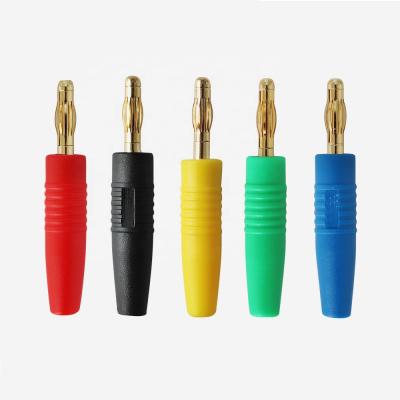 China audio & Video 2mm Banana Plug Long Pure Copper Gold Plated Test Instrument Plastic PVC Resistance 10A for sale