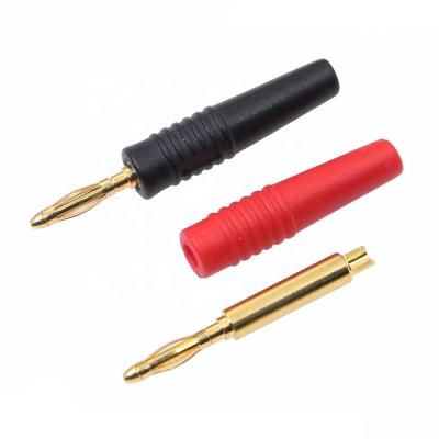 China audio & Video 2mm Plug Long Pure Copper Gold Plated Plastic Test Instrument 24K Banana PVC Resistance 10A for sale