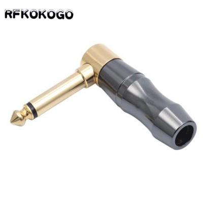 China audio & Stereo Video 6.35mm Gold Plated To Plug Right Angle Metal Jack Audio Connector for sale