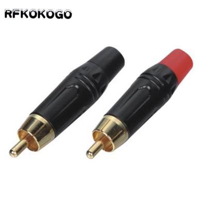 China audio & Good quality video gold plated male rca plug jack connector for audio cable for sale