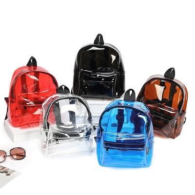 China Candy Color Waterproof Custom Clear Bookbag Backpacks For Kids School Bags PVC School Bags Transparent for sale