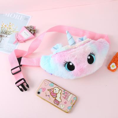 China 2021 Plush Water Proof Women Waist Bag Unicorn Cartoon Kids Fanny Pack Female Waist Bag Fashion Travel Phone Pouch Chest Bag Cute Coin Purse for sale