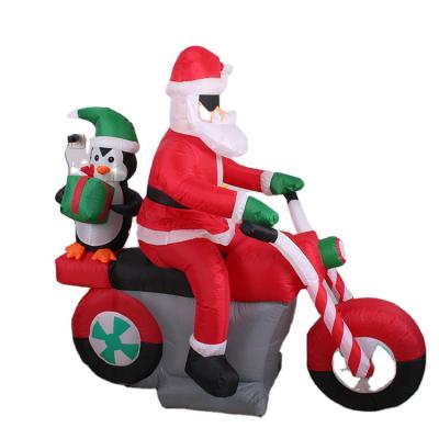 China Inflatable Toys Santa Claus On Motorcycle Christmas Decoration Juguetes De Navidad Of Christmas Ornament Custom 1.8m Best Price for sale