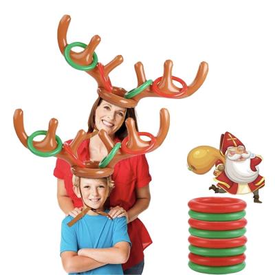 China Wholesale Christmas Decoration Supply Christmast Ornament Factory Inflatable Toys Juguetes De Navidad Antler Ring Toss Game for sale