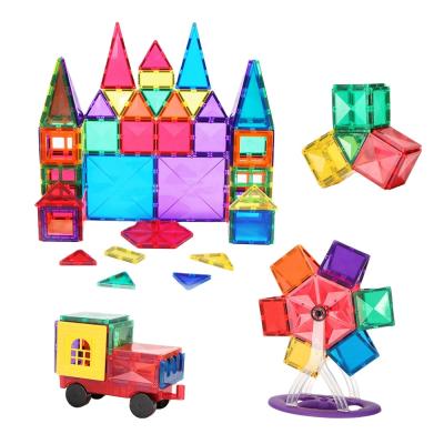 China Building Toy Custom Magnet 128pcs Educational Tiles Building Toys Magnetic Tiles Playing Blocks For Kids for sale