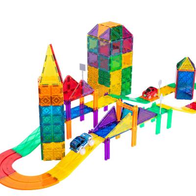 China Construction Toy Race Track Toy Play Set Building Learning Magnet Marble Race Educational Toys Marble Run Magnetic Tiles for sale