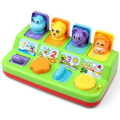 China Kids Toy Pop-Up Piano Keyboard Cartoon Plastic Keyboard Animals Toy Battery Operated Animal With Light Music for sale