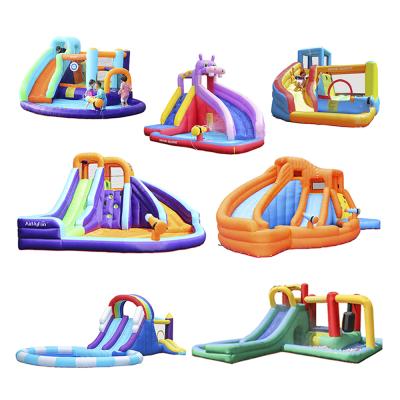 China PVC tarpaulin and fabric factory hot sale inflatable water slide jumping bouncy castle with swimming pool for sale