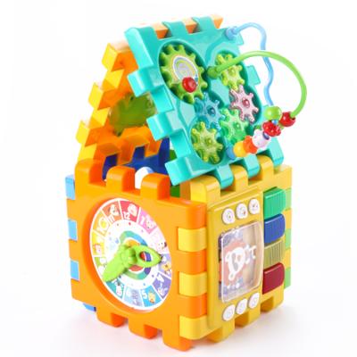 China Hot Selling High Quality Baby Educational IQ Cube 3d Activity Puzzle Toddler Toys Drum Kind Set and Discover Cube Musical Baby Activity Cube Toy education for sale