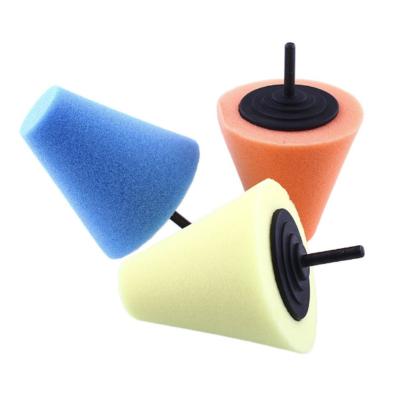 China Foam New Car Foam Automotive Sponge Burnishing Polishing Cone Shaped Pads For Car Wheel Hub Care Metal Pad Soft Type for sale