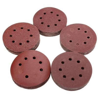 China Good Quality Metal Sanding Discs 5 Inch 8 Holes 125mm Hook And Loop Sandpaper Disc For Orbital Sander for sale