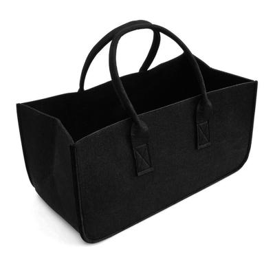 China Normcore / Minimalist Hot Sale Felt Bag Black Chimney Wood Bag Felt Basket Felt Log Stalls Log Basket for sale