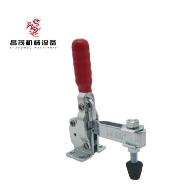 China Quick Locking and Holding HS-12130 Vertical Anti-slip Red Hand Tool 227kg 500lb Holding Capacity Jig Toggle Clamp for sale