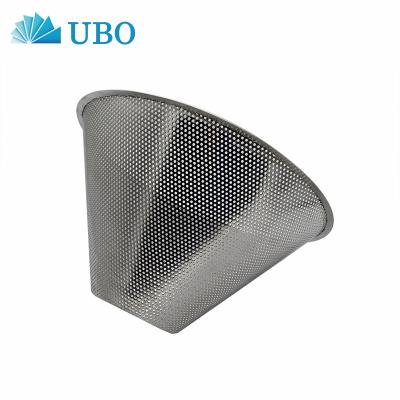 China food & Beverage Plant Stainless Steel Cone Strainer / Cone Perforated Temporary Filter Screen Mesh for sale