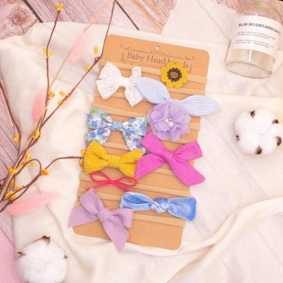 China Smooth 10 Pieces Baby Elastic Headband Hairband Bow Flower Headband Babies Set Babies Hair Accessories Children for sale