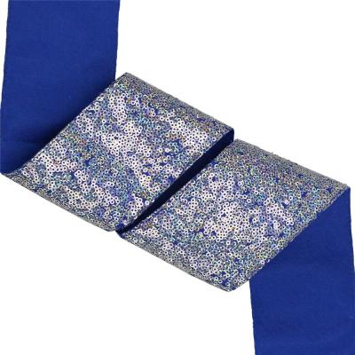 China Sequin Ribbon For Hair Bow Wholesale 3 Inch Reversible Sequin Lace Fabric Glitter Sequin Ribbon for sale