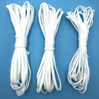 China Durable 3mm 4mm 5mm Spandex Round Bungee Cord Elastic Earloop Cord for sale