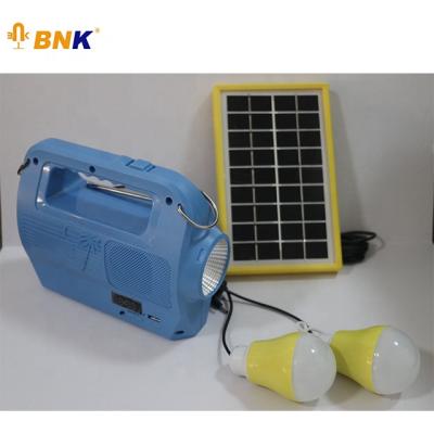 China Home Portable BNK Mini Solar Power Lighting System Kits And Solar Powered System With Speaker And Radio for sale