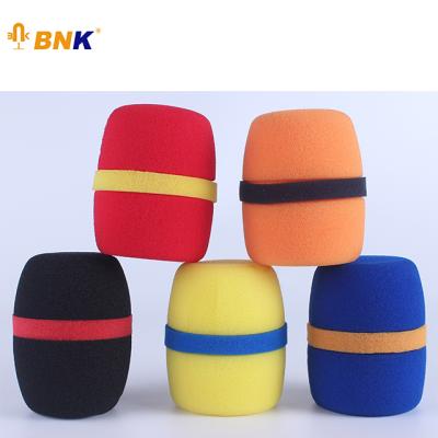 China Handheld Copy Logo Sponge Microphone Cover Foam Colorful Microphone Cover Microphone Windscreen for sale