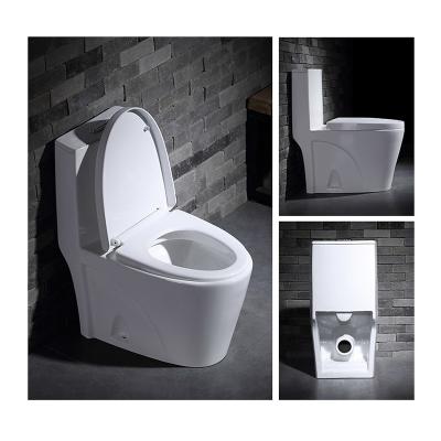 China Double-Flow Inodoros Economics Modernos De Lujo Siphon Gravity Flush Glazed Ceramic WC CUPC One-Piece Toilet for sale