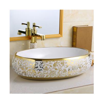 China Modern Oval Lavabo De Bain Moderne Countertop Hand Wash Art Basin of Bathroom Sinks for sale