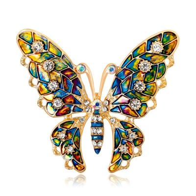 China Retro 2022 New Designer Insect Butterfly Diamond Brooches For Women for sale