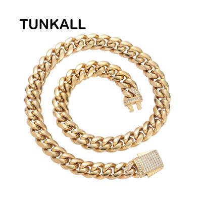 China Hiphop BC035 12mm Iced Out Bling Bling Cuban Chain Hip Hop Micro To Pave Necklace Chain Jewelry for sale