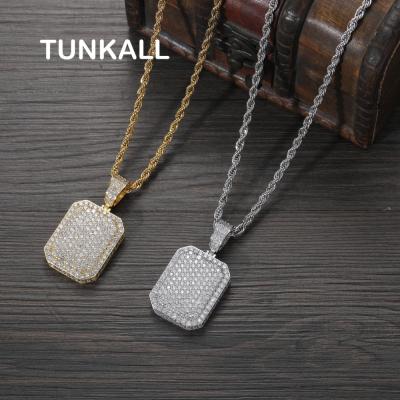 China CN409 New Bling Bling Hiphop Pendant Men's Necklace Rock Brass Micro Pave With CZ Hip Hop Jewelry for sale