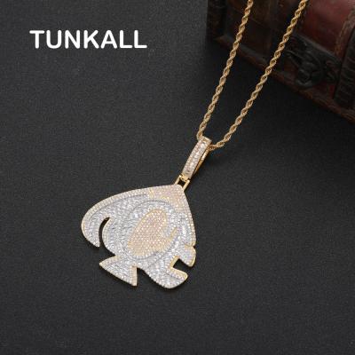 China Other New Style CN415 Pendant Brass Micro Pave With CZ Bling Bling Mens Necklace Rock Jewelry for sale