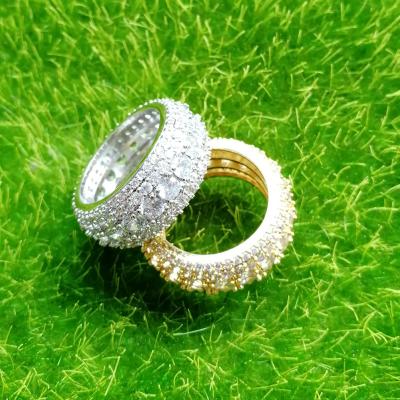 China R011 Hiphop Brass Ring Hip Hop Jewelry Gold Silver Color Cubic Zircon Iced Out Men's Gift Party Wedding Accessories for sale