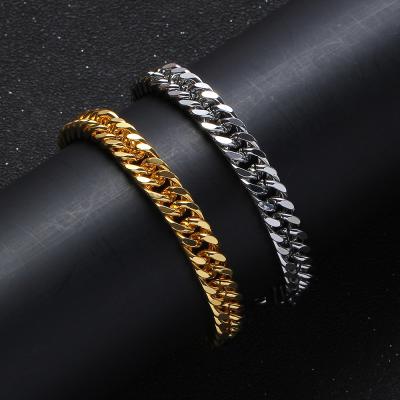 China AB051 9mm 8inch 9inch Hiphop Bracelet Bling Iron Bling Cuban Chain Hip Hop Jewelry for sale