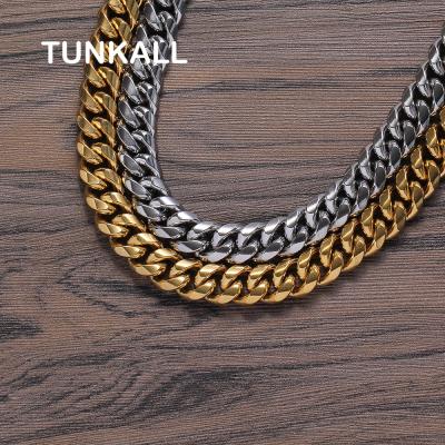 China SC006 Stainless Steel Cuban Chain Bling Necklace Hip Hop Bling Jewelry 14mm 18inch 20inch 24inch 30inch for sale