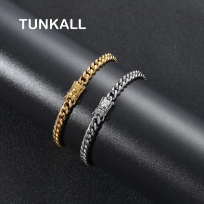 China Hiphop Stainless Steel Bracelet Cuban Chain Bling Necklace Hip Hop Bling Jewelry SB003-6MM 6mm for sale