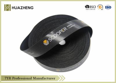 China 25mm Black Reusable Double Sided Hook And Loop Tape with Customized Logo for sale