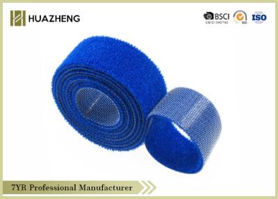 China 75mm Custom Blue Double Sided Hook And Loop Tape For Fabric / Stitching for sale