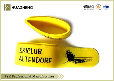 China Yellow Retractable Ski Straps Hook And Loop For Apline , Binding Ladder Strap for sale