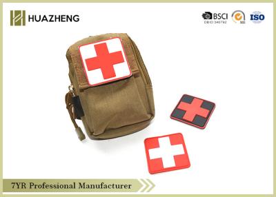 China Red Cross Printed Soft Rubber / PVC Badge Resusable Ecofriendly for sale