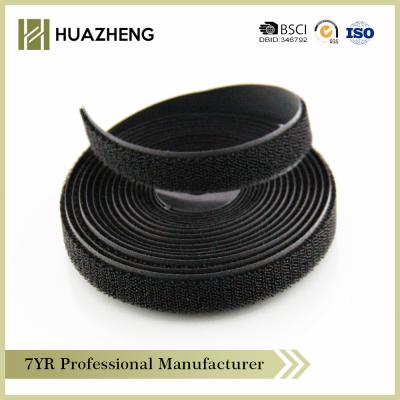 China Schwarze Nylon- Haken-Schleifen-Band-Rollen-Resusable-hohe Temperatur beständig zu verkaufen