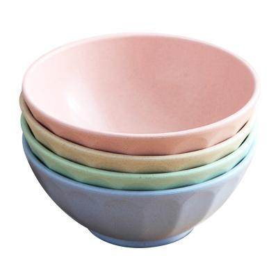 China Disposable Wheat Straw Bowl Plastic Salad Rice Container Eco-friendly Biodegradable Bowl for sale