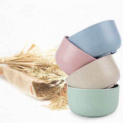 China 2022 Sustainable Selling Plastic Bowls Set Round Hot Selling Fashion Attractive Design Custom Wheat Straw Bowl for sale