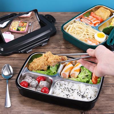 China Sustainable Wheat Straw Lunch Bento Box With Plastic 304 Stainless Steel Food Container Lunch Box for sale